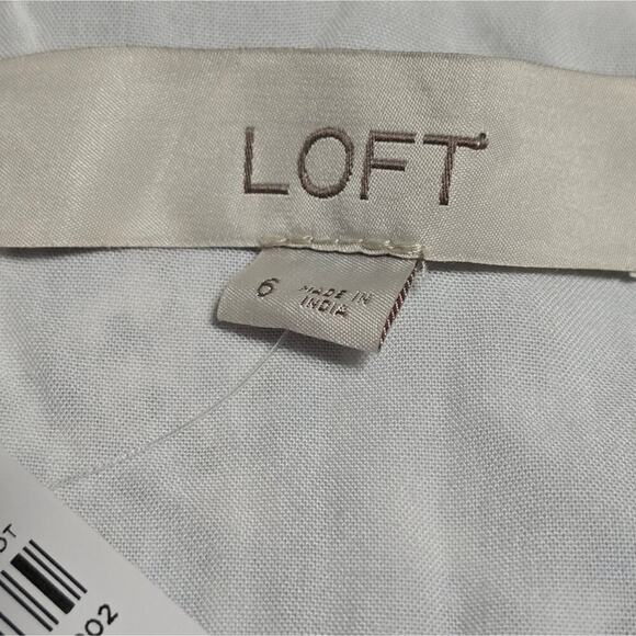 Loft Floral Blue White Midi Jungle Jacquard‎ Wrap Midi Dress Size 6 Small New - Picture 10 of 11